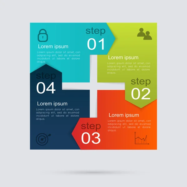 Business info grafische sjabloon met pictogrammen — Stockvector