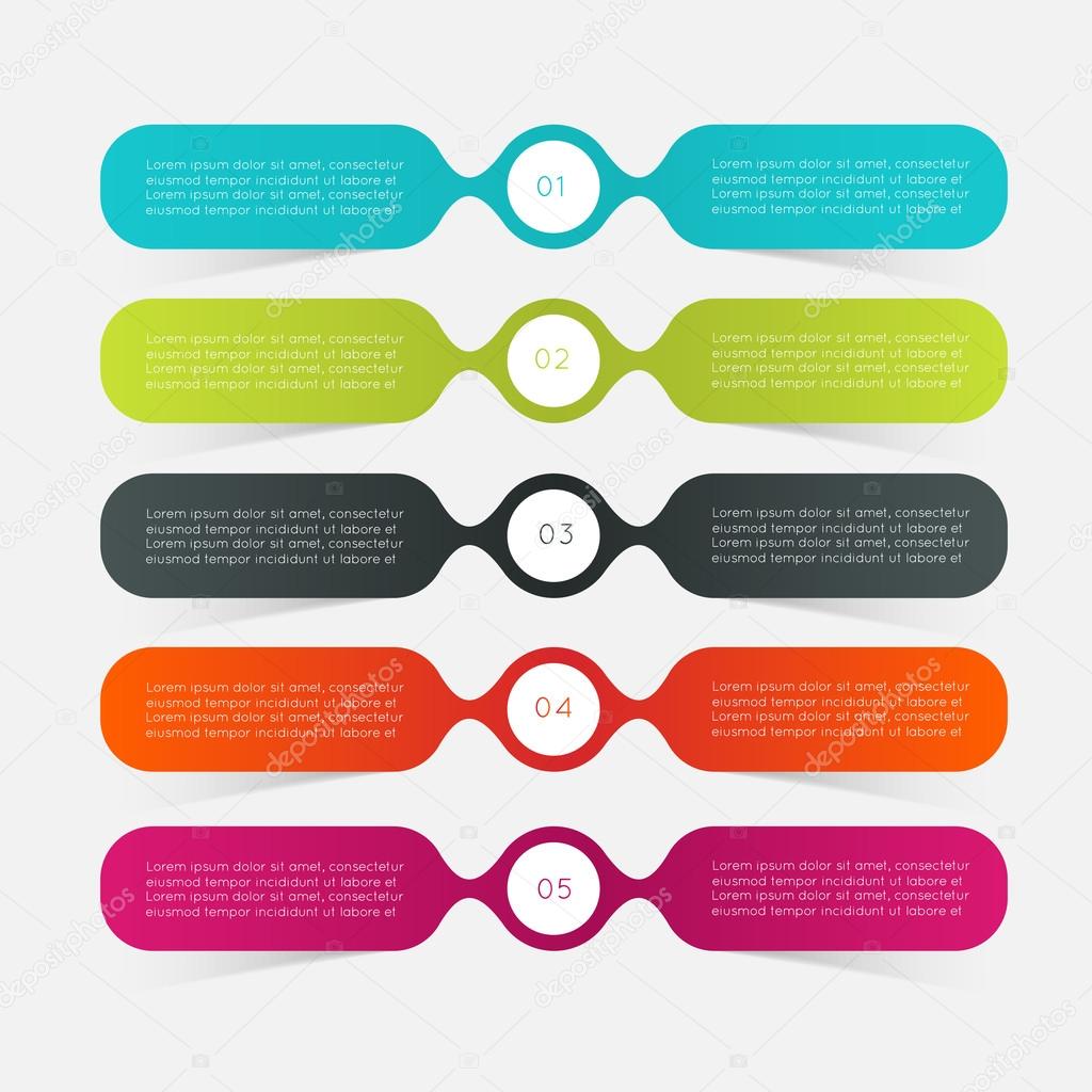 Colorful info graphics, trendy colors