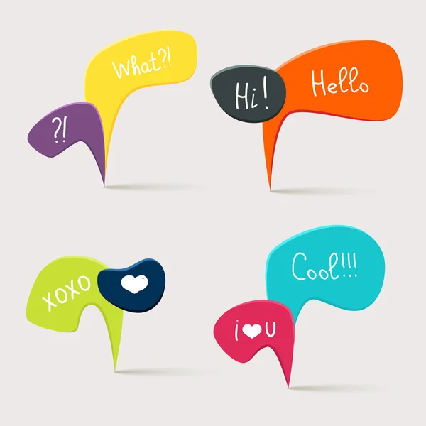 Speech bubbles with short messages — Stock Vector