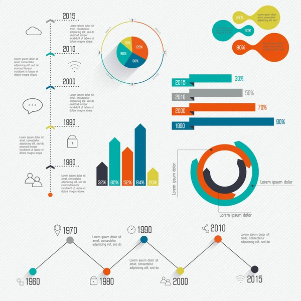 Ensemble de modèles de conception infographique — Image vectorielle