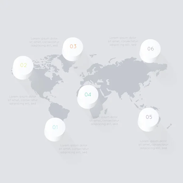 विश्व मानचित्र के साथ व्यापार इन्फोग्राफिक्स — स्टॉक वेक्टर