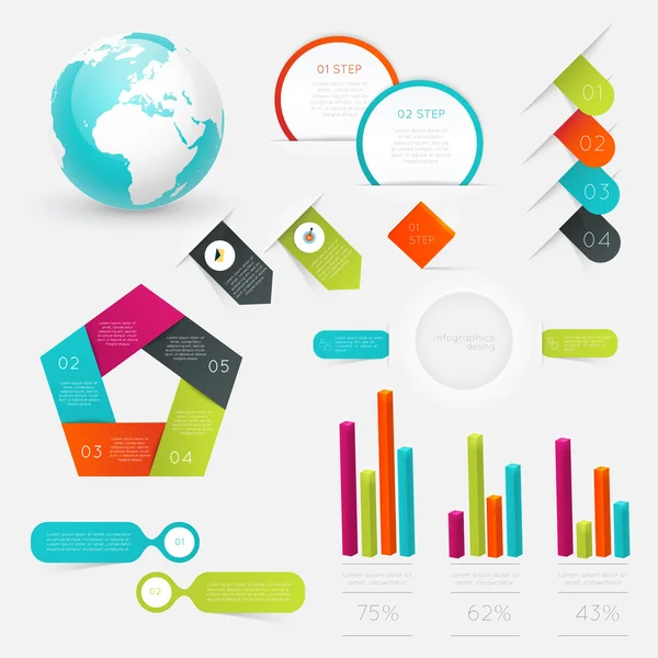 Conjunto de plantillas de infografía de línea de tiempo — Archivo Imágenes Vectoriales