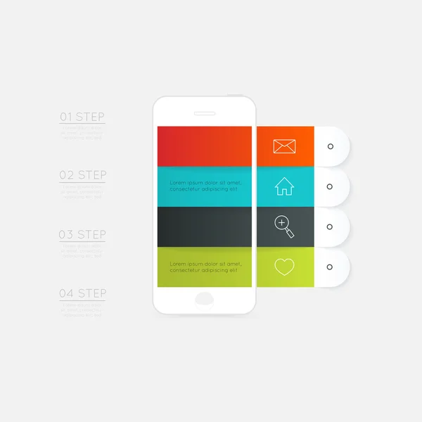 Mobile Smartphone met pictogram interface — Stockvector