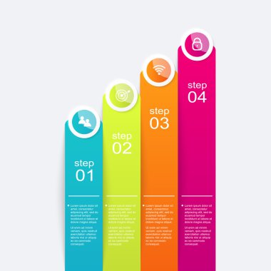 İş sunumları için renkli Infographics