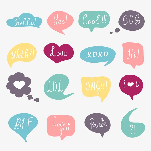 Questions speech bubbles set — Stock Vector