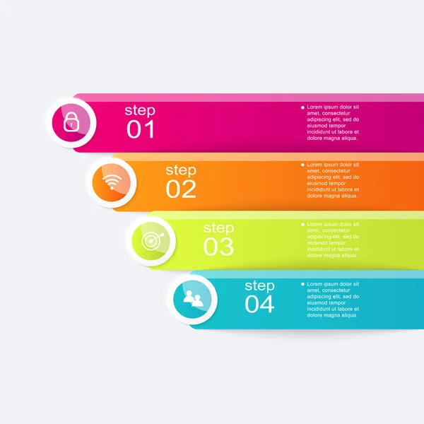 İş sunumları için renkli Infographics — Stok Vektör