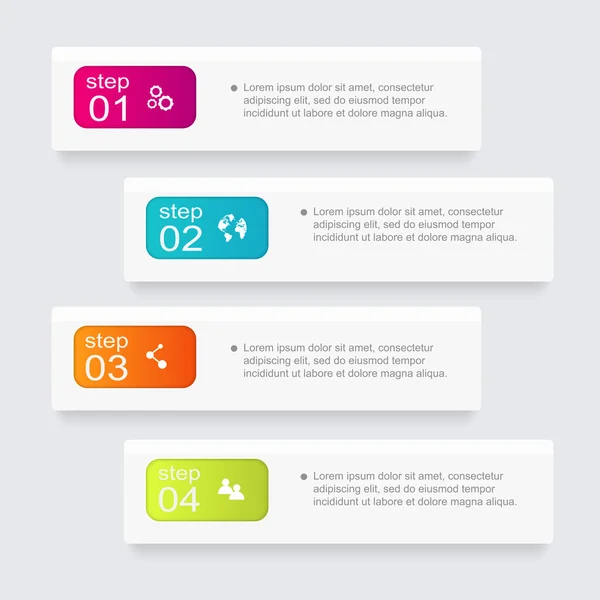 Infográficos coloridos para suas apresentações de negócios — Vetor de Stock