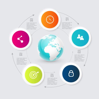 İş sunumları için renkli Infographics