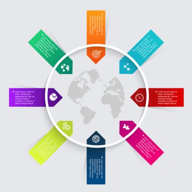 İş sunumları için renkli Infographics