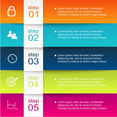 İş sunumları için renkli Infographics