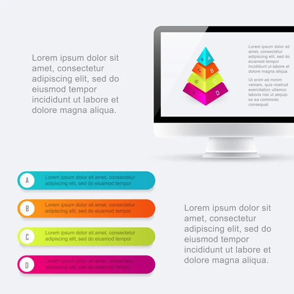 Infografías coloridas para presentaciones de negocios — Vector de stock