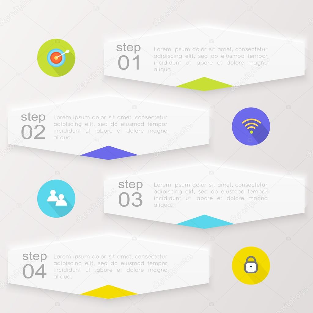 Colorful info graphics, trendy colors