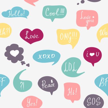 Renkli sorular konuşma kabarcıklar desen