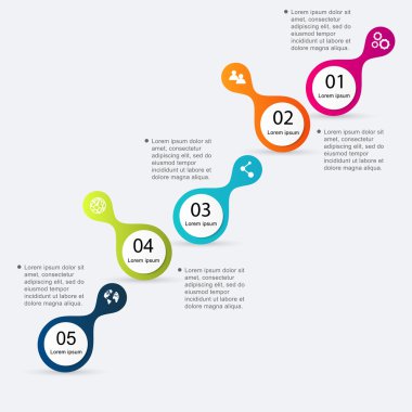 İş sunumları için renkli Infographics