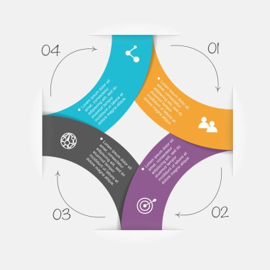 İş sunumları için renkli Infographics