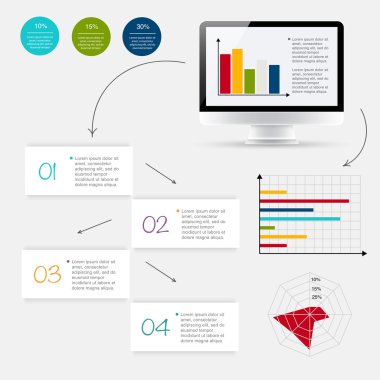 İş sunumları için renkli Infographics