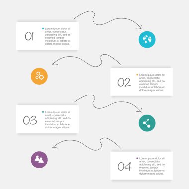 İş sunumları için renkli Infographics