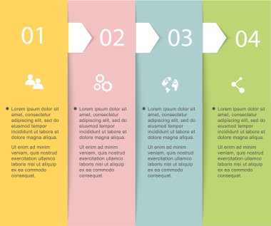 İş sunumları için renkli Infographics