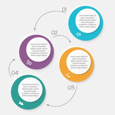 İş sunumları için renkli Infographics