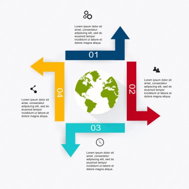 İş sunumları için renkli Infographics