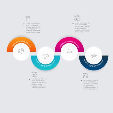 İş sunumları için renkli Infographics