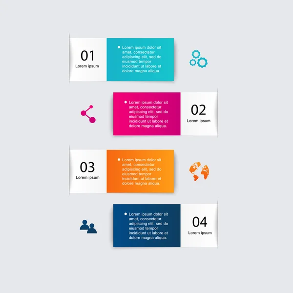 İş sunumları için renkli Infographics — Stok Vektör