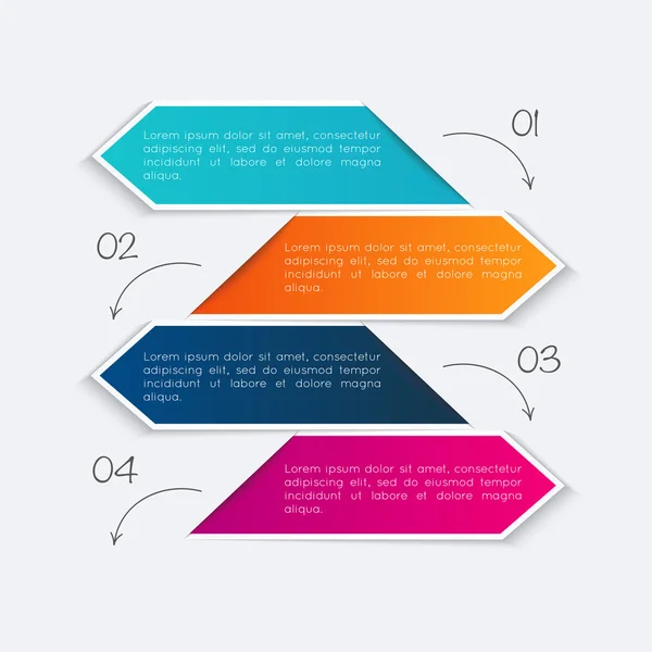 Infografías coloridas para presentaciones de negocios — Archivo Imágenes Vectoriales