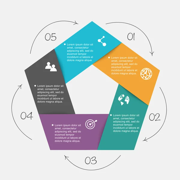 Färgglada infographics för affärspresentationer — Stock vektor