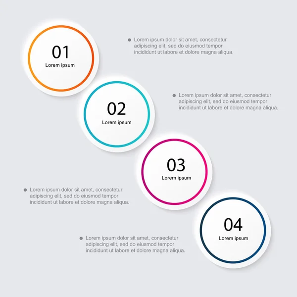 Infographies colorées pour les présentations commerciales — Image vectorielle