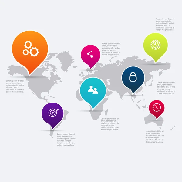 Infografías coloridas para la presentación de negocios — Vector de stock