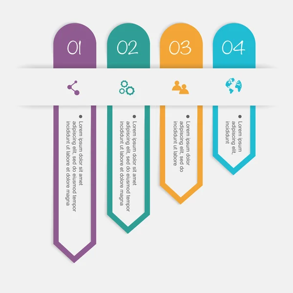 Infographies colorées pour les présentations commerciales — Image vectorielle