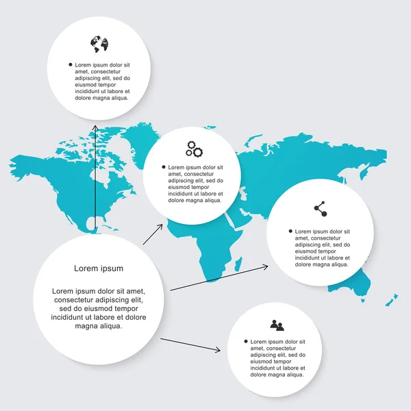 Infográficos mundiais para apresentação de negócios —  Vetores de Stock