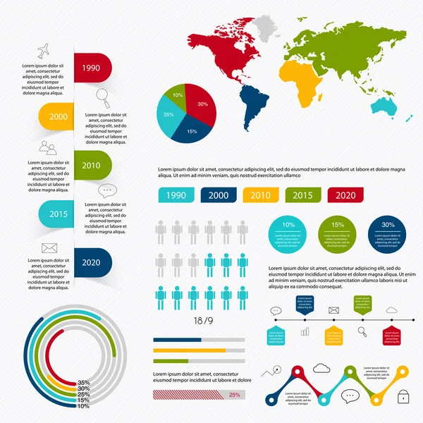 Plantillas de diseño infográfico de línea de tiempo — Vector de stock