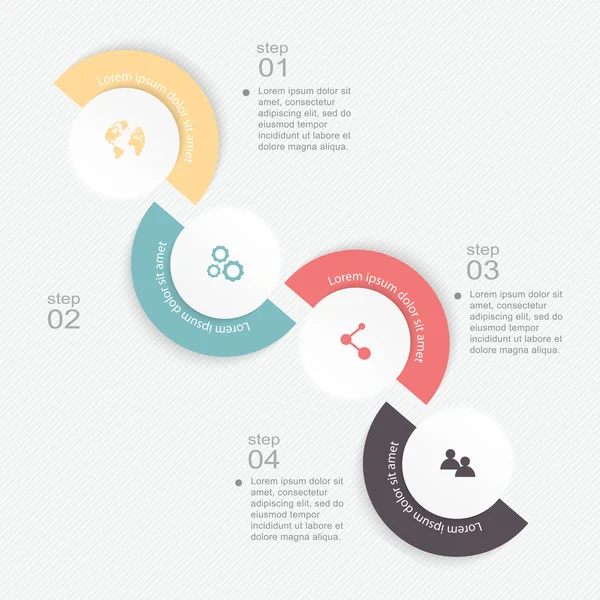 Infografías coloridas para presentaciones de negocios — Archivo Imágenes Vectoriales