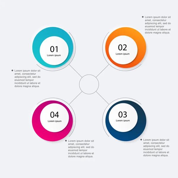 Infográficos coloridos para apresentações de negócios — Vetor de Stock