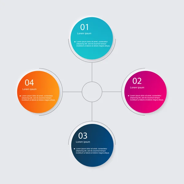 Infográficos coloridos para apresentações de negócios — Vetor de Stock