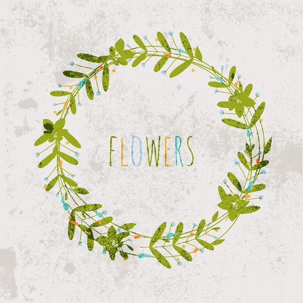 Couronne florale de printemps — Image vectorielle