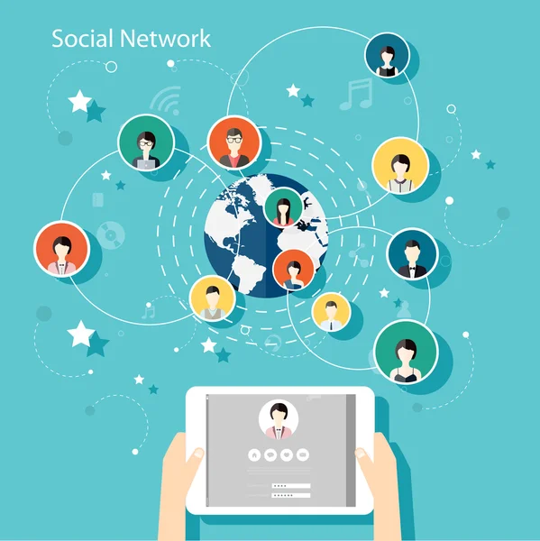 Concetto di social network — Vettoriale Stock