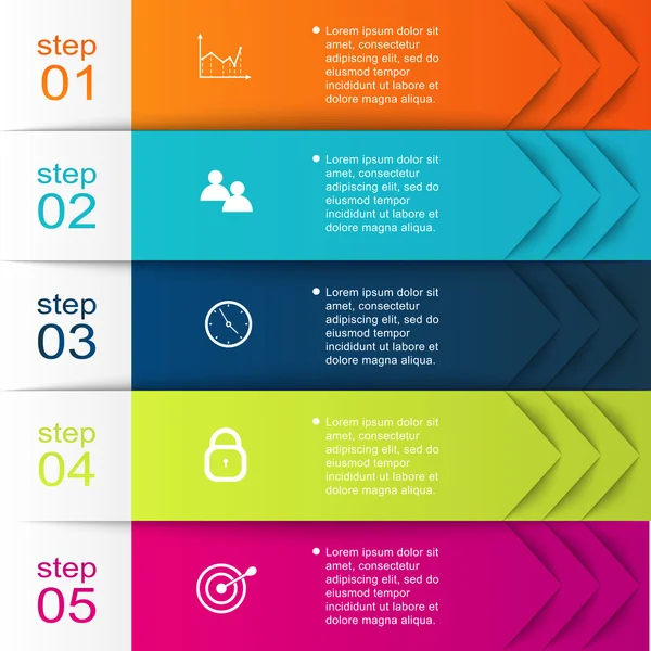 Infografías coloridas para presentaciones de negocios — Vector de stock