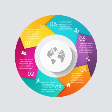 İş sunumları için renkli Infographics