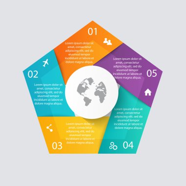 İş sunumları için renkli Infographics