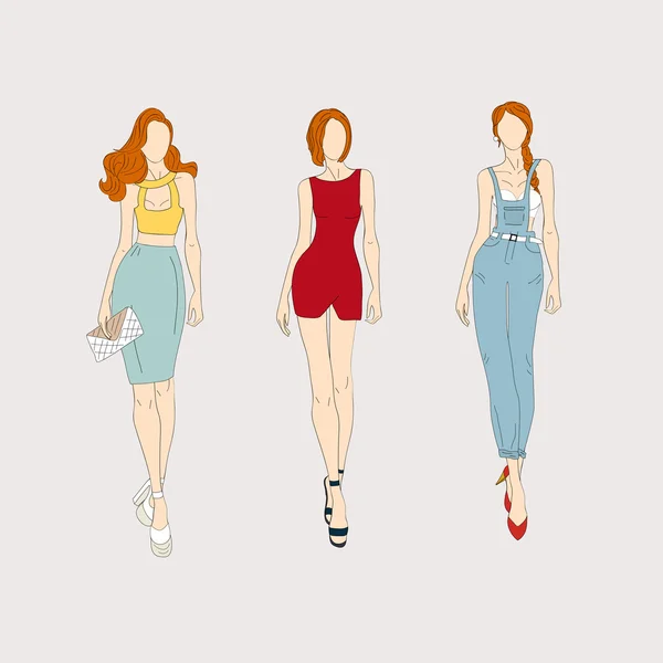 Modèles féminins de mode — Image vectorielle