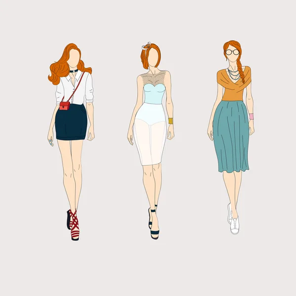 Modèles féminins de mode — Image vectorielle