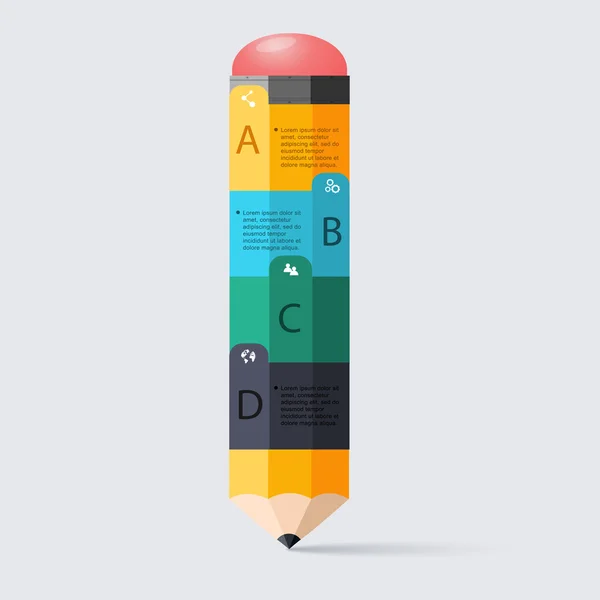 Crayon d'éducation aux affaires Infographie — Image vectorielle