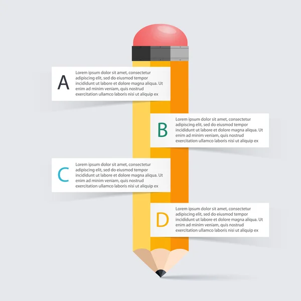 Crayon d'éducation aux affaires Infographie — Image vectorielle