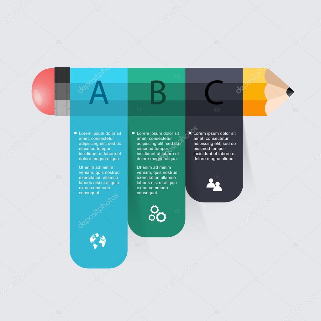 Business education pencil Infographic