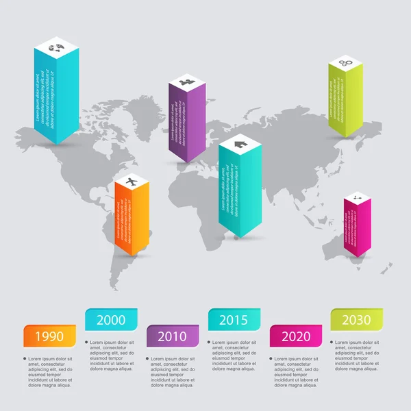 व्यापार प्रस्तुति के लिए रंगीन इन्फोग्राफिक्स — स्टॉक वेक्टर