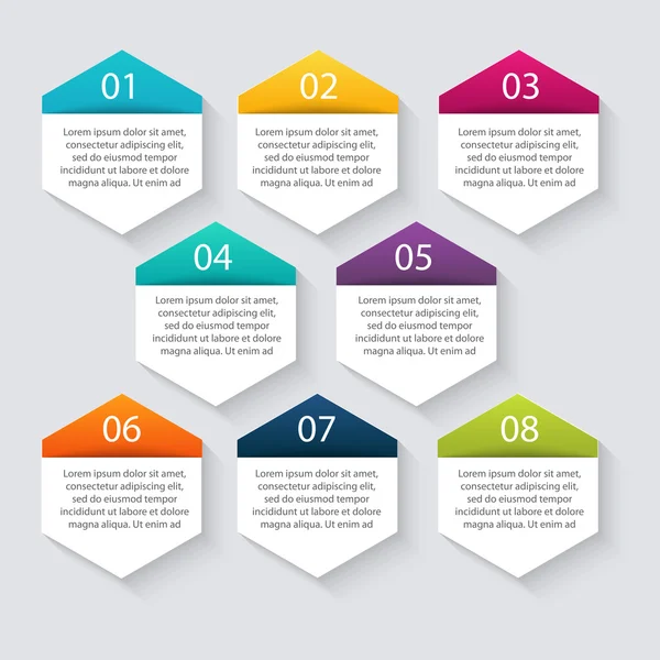 Infographies colorées pour les présentations commerciales — Image vectorielle