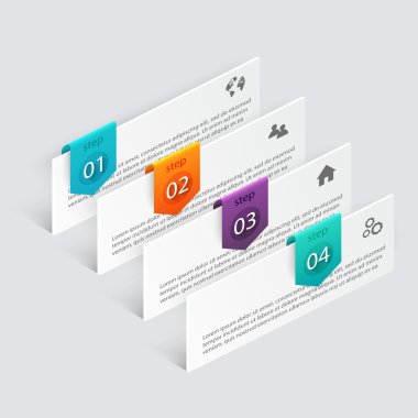 İş sunumları için renkli Infographics