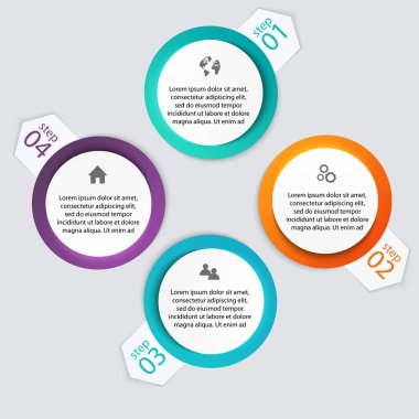 İş sunumları için renkli Infographics